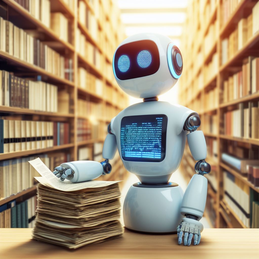 bot intelligenza artificiale che cataloga archivi di documenti cartacei in una biblioteca